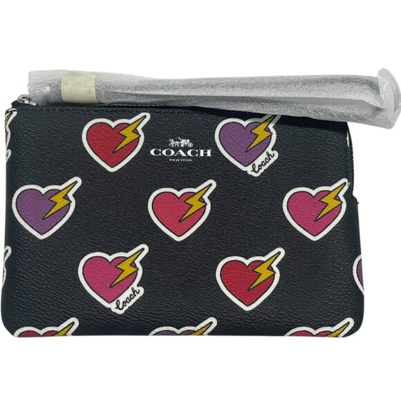 Coach Black Wristlet with Heart and Lightning Design - Picture 1 of 9